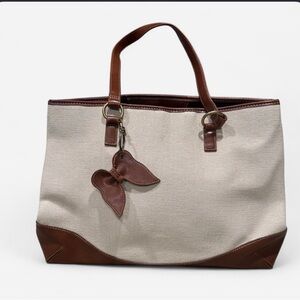 Coldwater Creek Cream and Brown Tote Bag